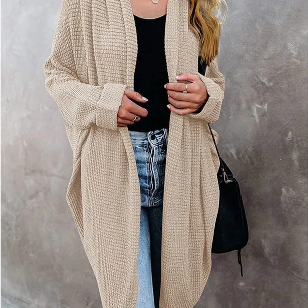 Cozy Beige Women's Cardigan - Picture 2 of 4